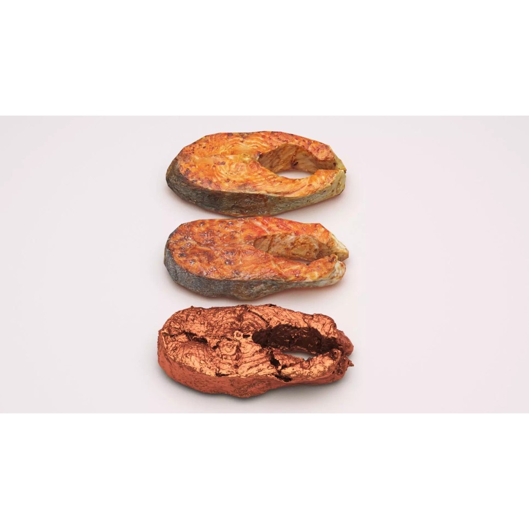 Salmon and Trout Steaks 3D Model – Low Poly PBR Game Asset, FBX - View 9