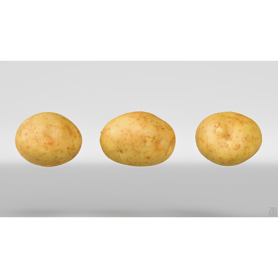 Potato 3D Model – Photorealistic Vegetable Asset, FBX/OBJ - View 6