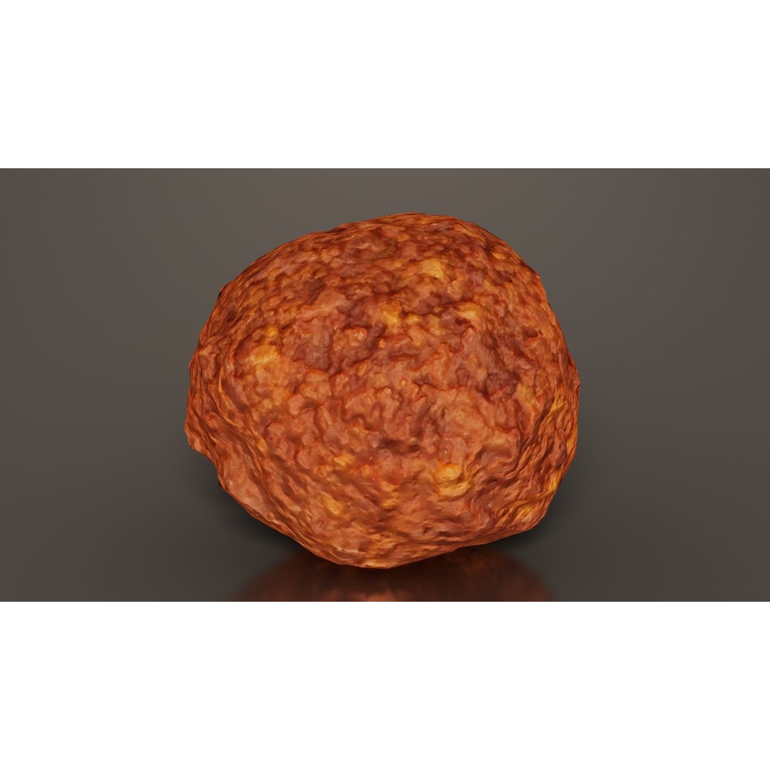 Meatball Curry Fondue 3D Model – Low Poly Game Asset, FBX, Blender - View 10