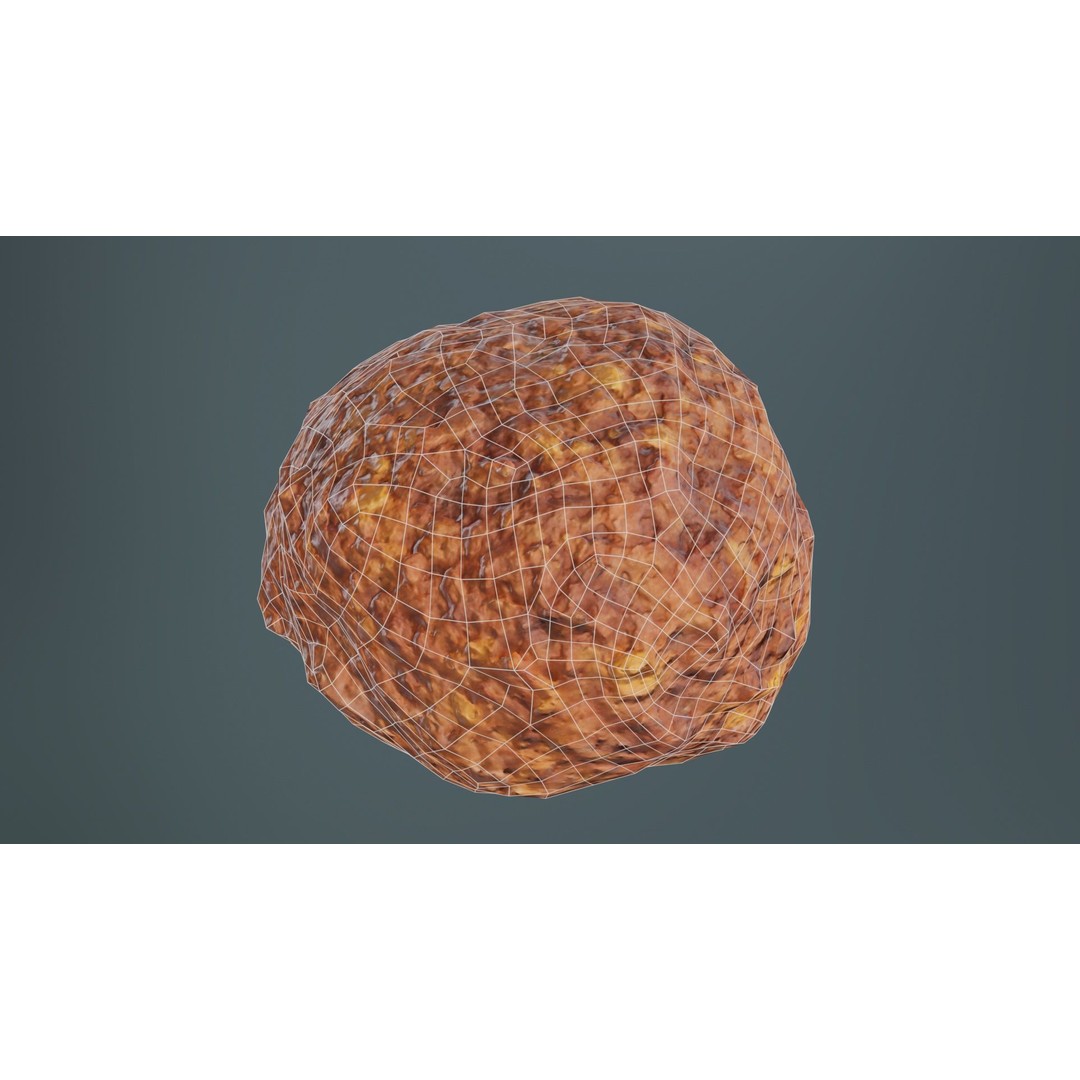 Meatball Curry Fondue 3D Model – Low Poly Game Asset, FBX, Blender - View 11