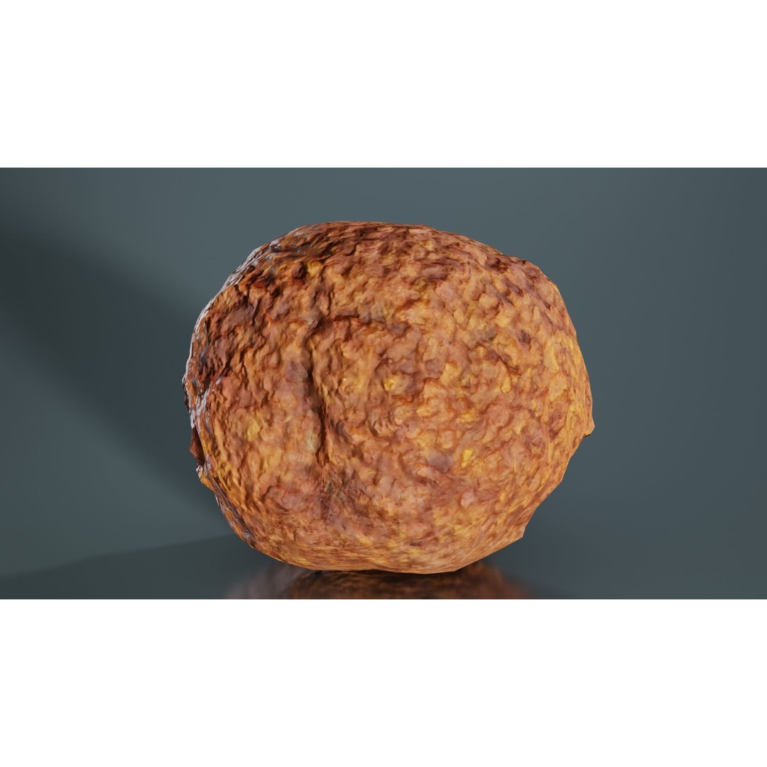 Meatball Curry Fondue 3D Model – Low Poly Game Asset, FBX, Blender - View 3