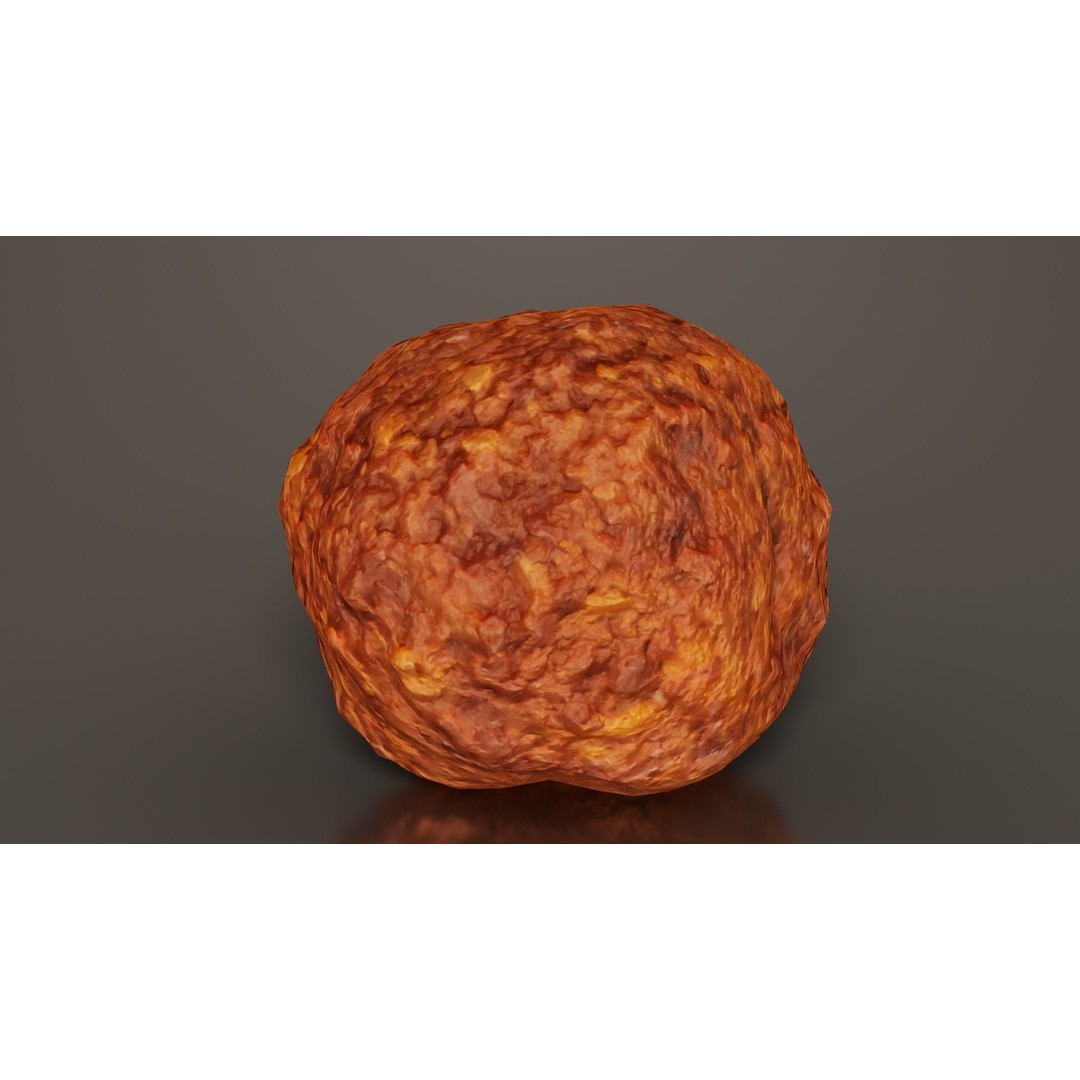 Meatball Curry Fondue 3D Model – Low Poly Game Asset, FBX, Blender - View 5