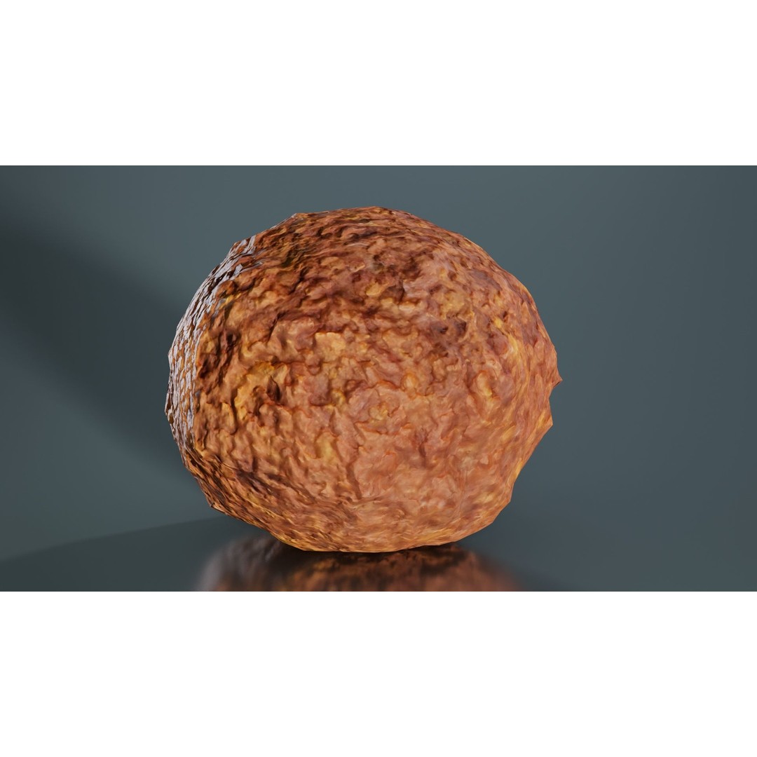 Meatball Curry Fondue 3D Model – Low Poly Game Asset, FBX, Blender - View 6