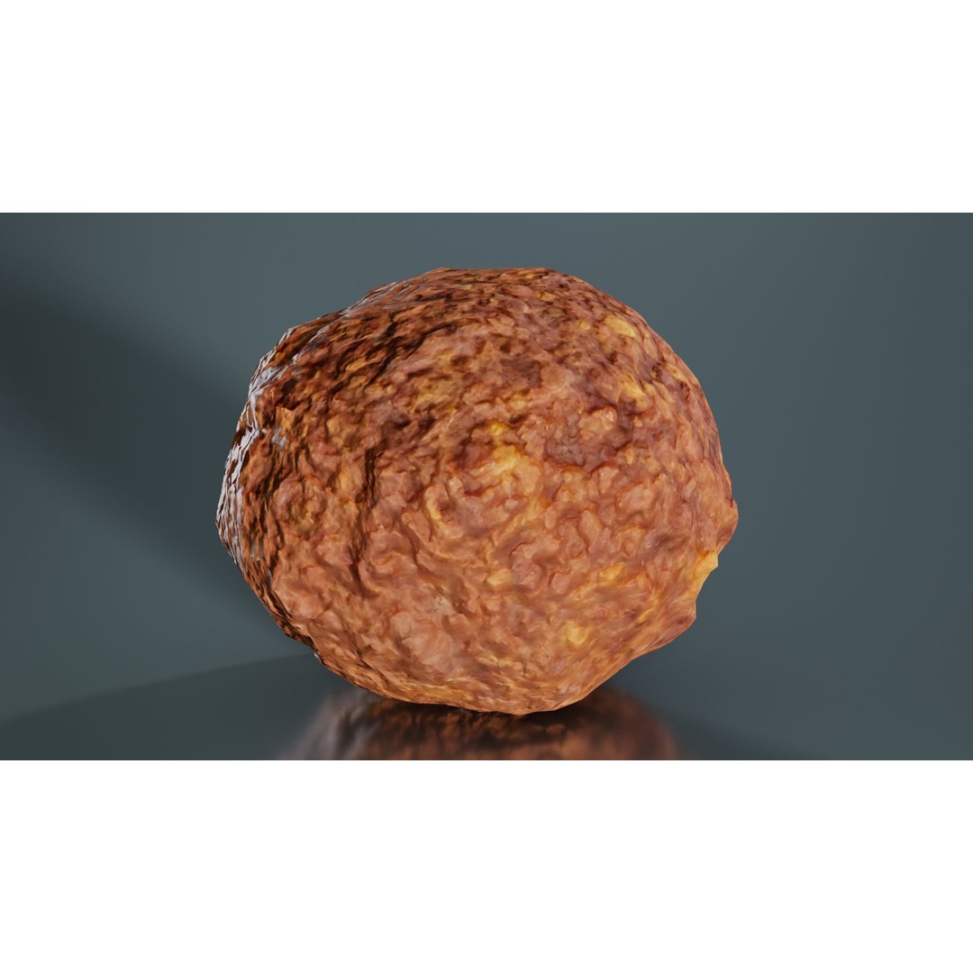 Meatball Curry Fondue 3D Model – Low Poly Game Asset, FBX, Blender - View 8