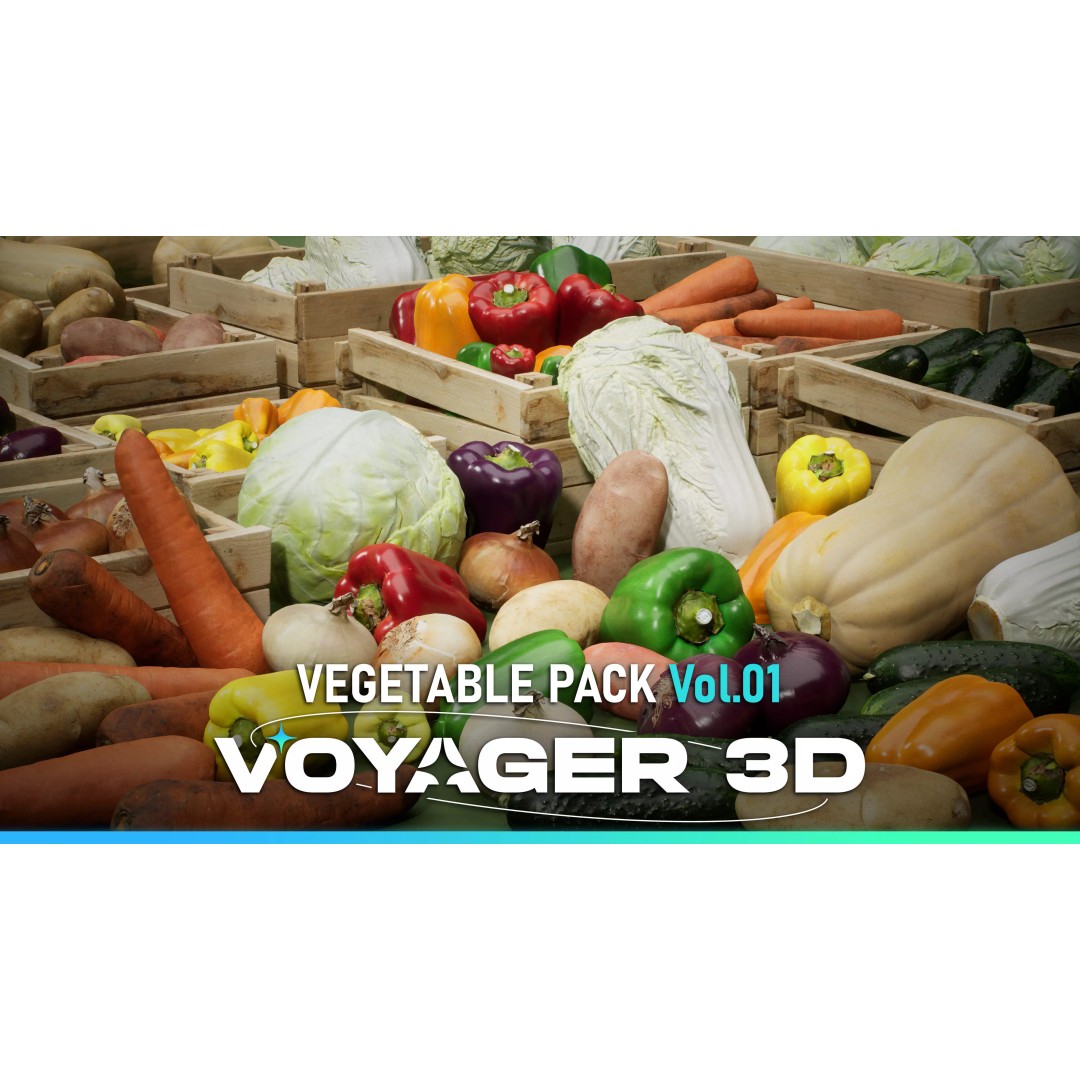Photogrammetric Vegetable Pack 3D Model – Low Poly PBR Asset, FBX - View 2