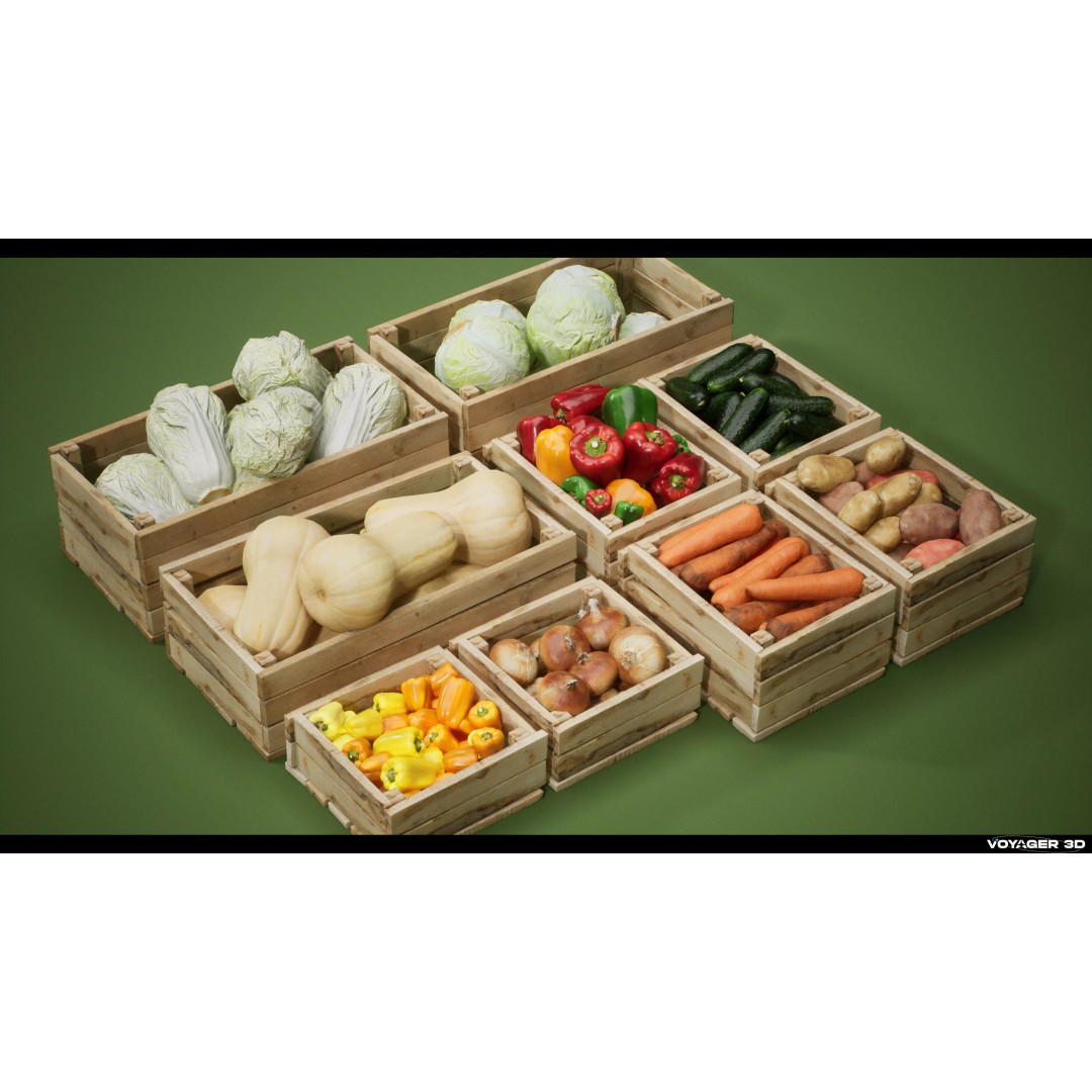 Photogrammetric Vegetable Pack 3D Model – Low Poly PBR Asset, FBX - View 3