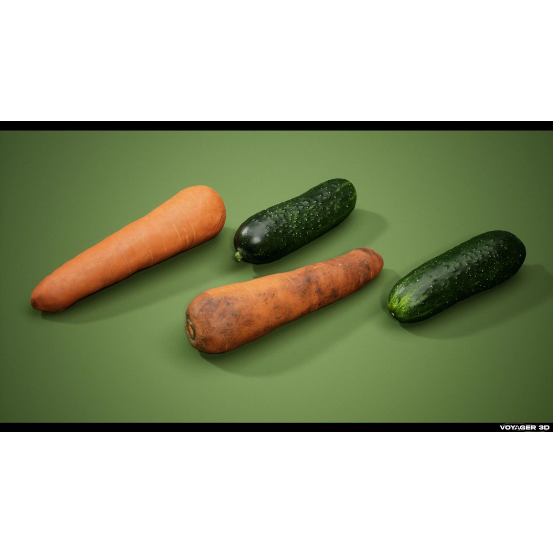 Photogrammetric Vegetable Pack 3D Model – Low Poly PBR Asset, FBX - View 5