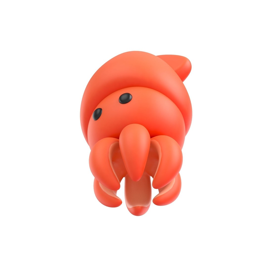 Squid 3D Model – Cute Character with PBR Textures, FBX & OBJ - View 11