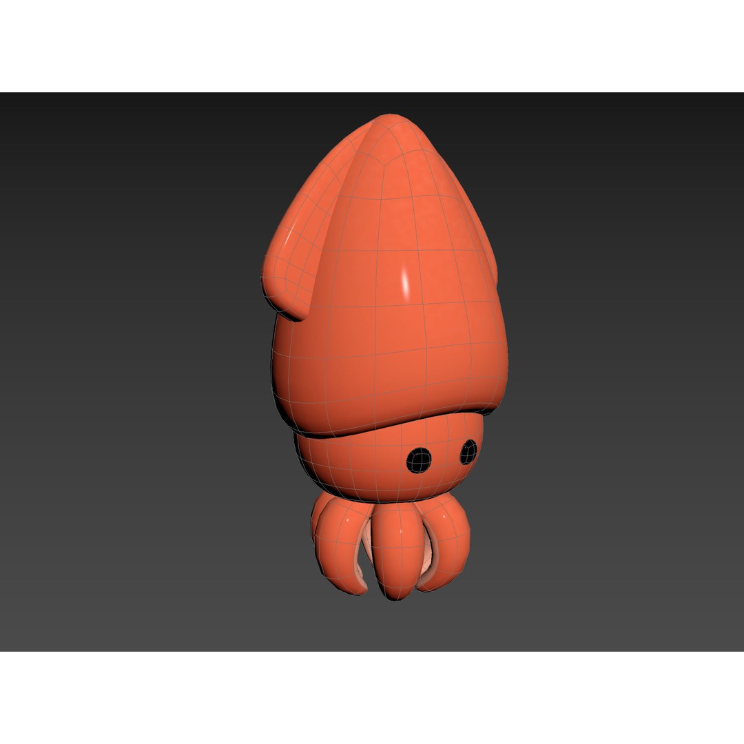 Squid 3D Model – Cute Character with PBR Textures, FBX & OBJ - View 17