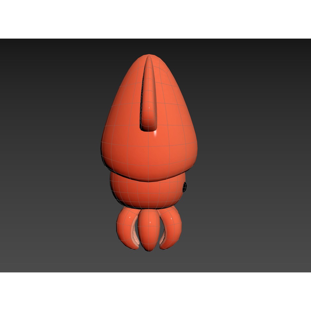 Squid 3D Model – Cute Character with PBR Textures, FBX & OBJ - View 18