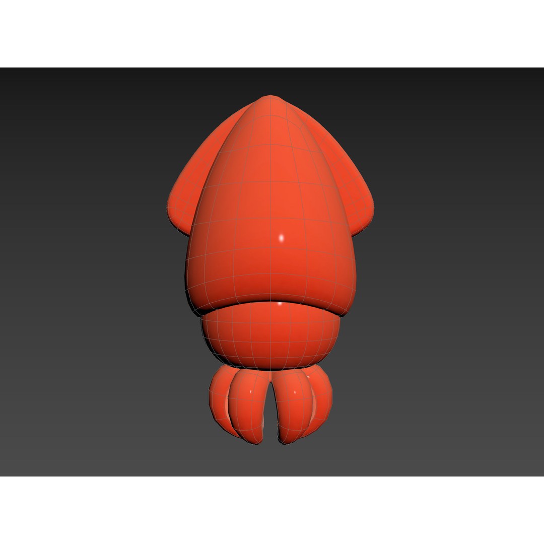 Squid 3D Model – Cute Character with PBR Textures, FBX & OBJ - View 20