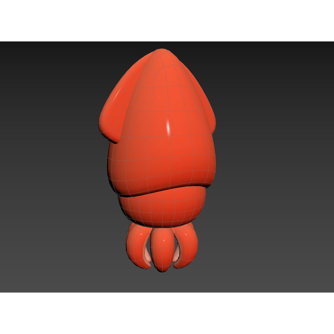 Squid 3D Model – Cute Character with PBR Textures, FBX & OBJ - View 22