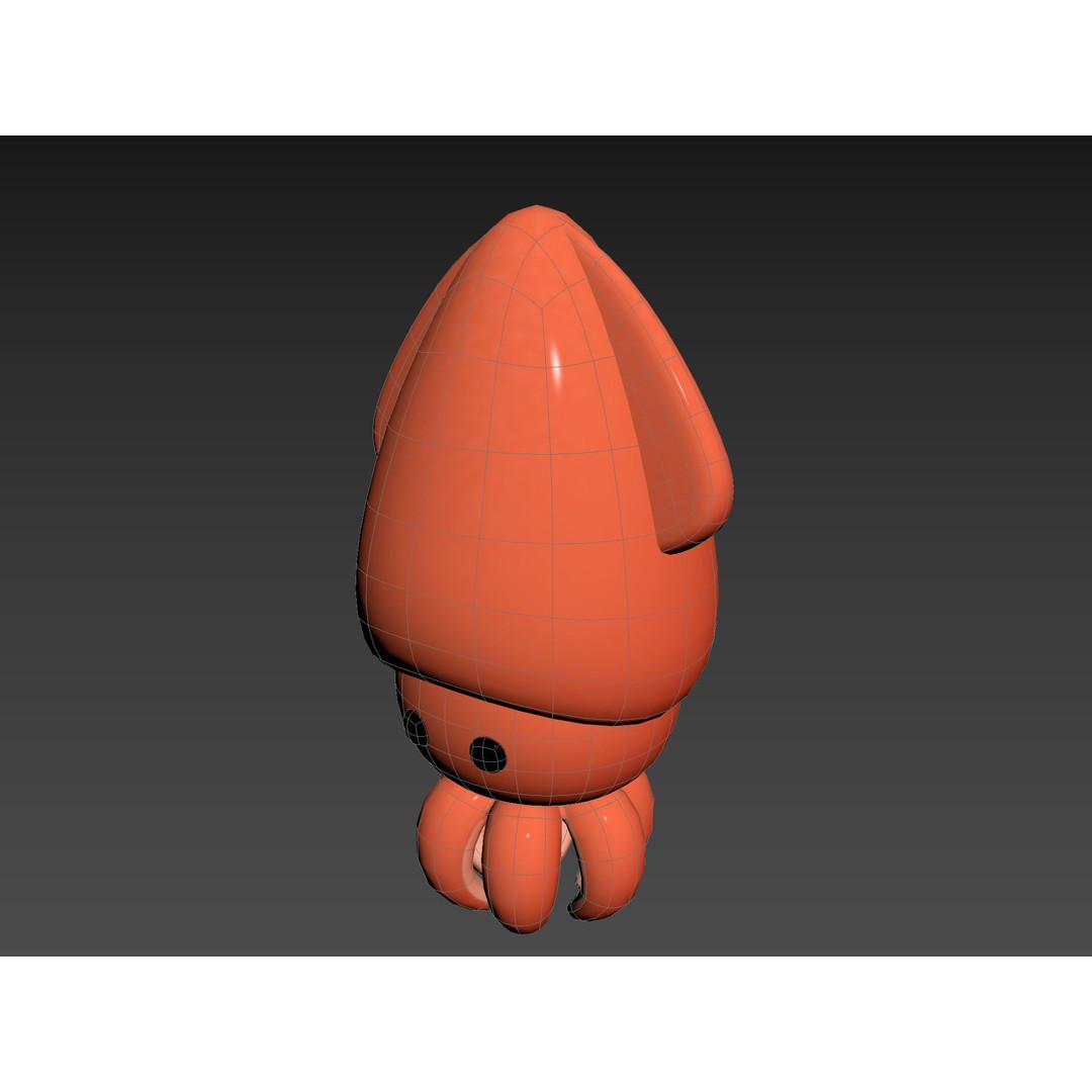 Squid 3D Model – Cute Character with PBR Textures, FBX & OBJ - View 24