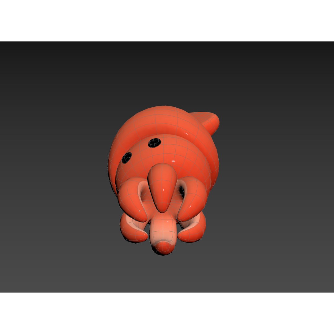 Squid 3D Model – Cute Character with PBR Textures, FBX & OBJ - View 25