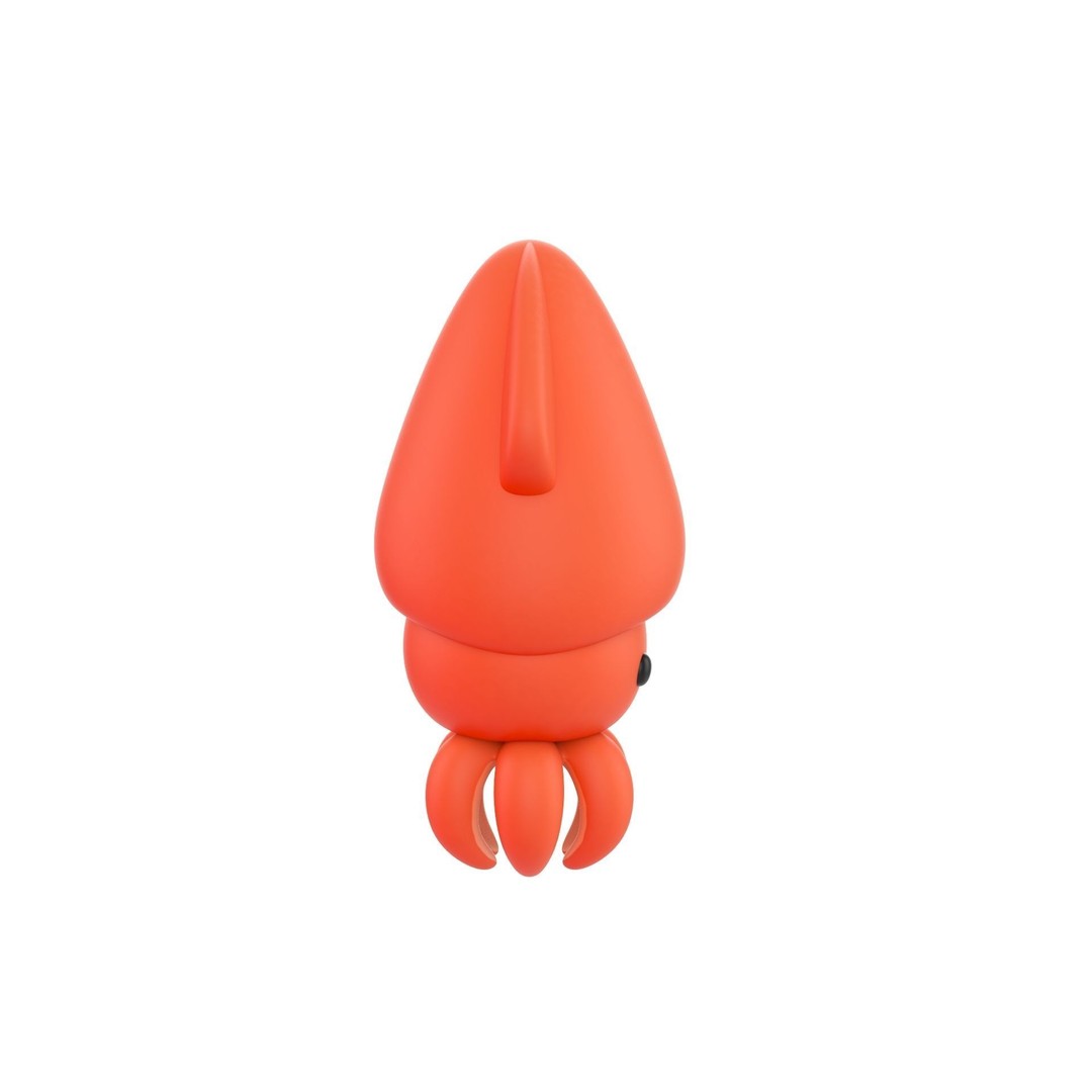 Squid 3D Model – Cute Character with PBR Textures, FBX & OBJ - View 5