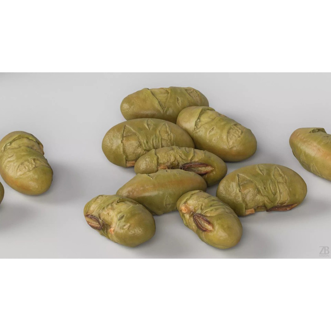 Edamame Bean 3D Model – Low Poly Photorealistic Asset, FBX - View 4