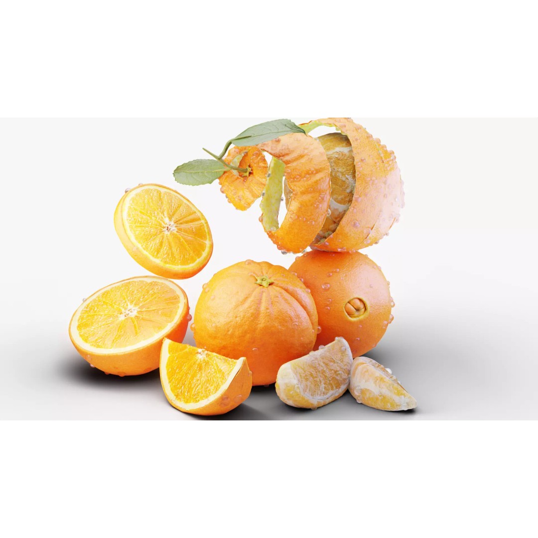 Realistic Orange 3D Model – Animated, PBR Textured, Blender, FBX - View 11