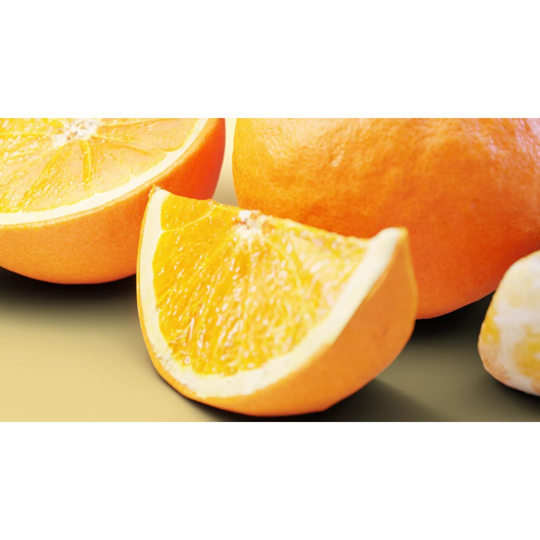 Realistic Orange 3D Model – Animated, PBR Textured, Blender, FBX - View 12