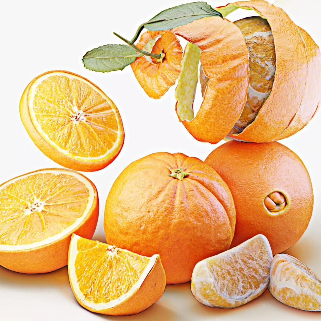 Realistic Orange 3D Model – Animated, PBR Textured, Blender, FBX - View 2