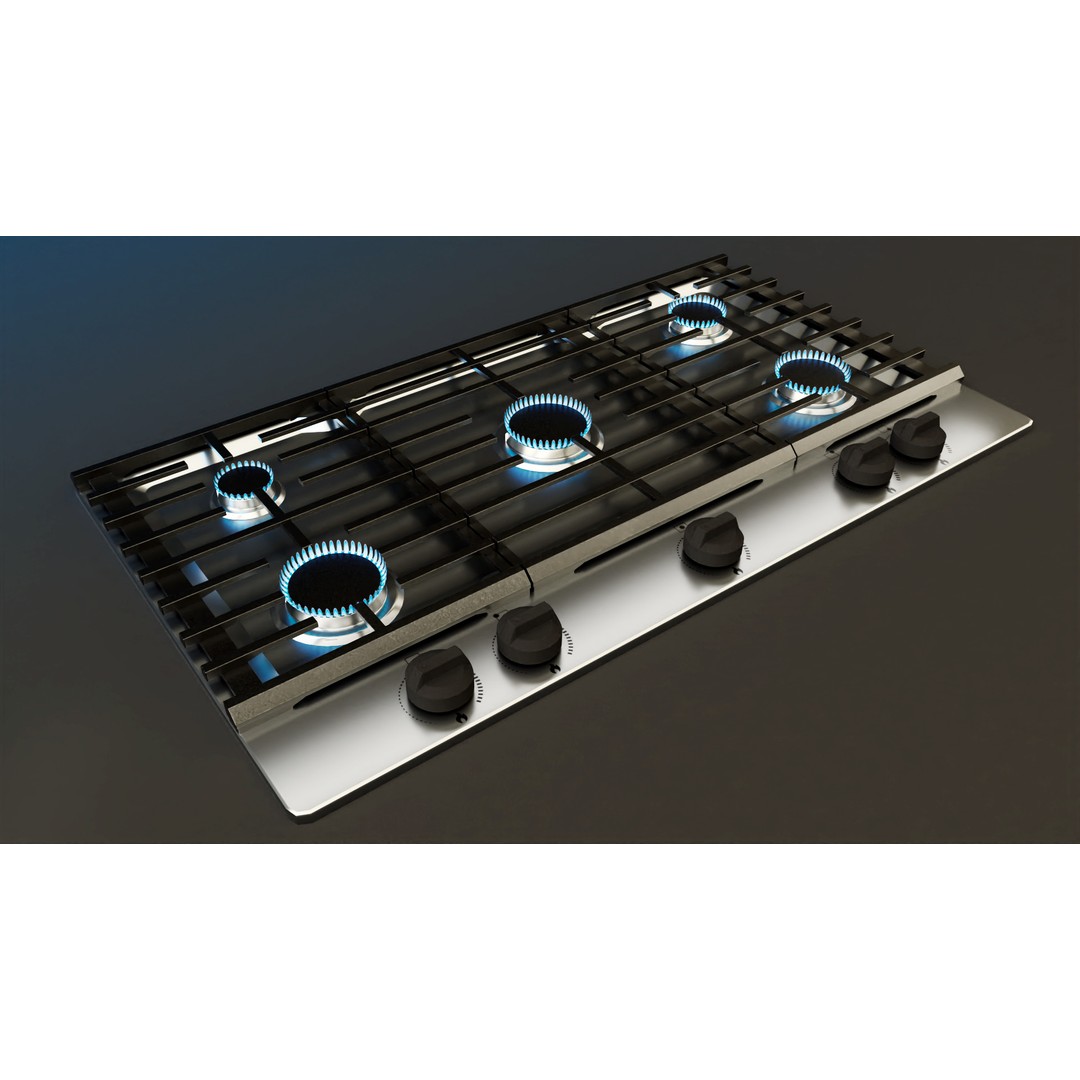 Gas Stove 3D Model – Low Poly PBR Asset, FBX Format - View 12