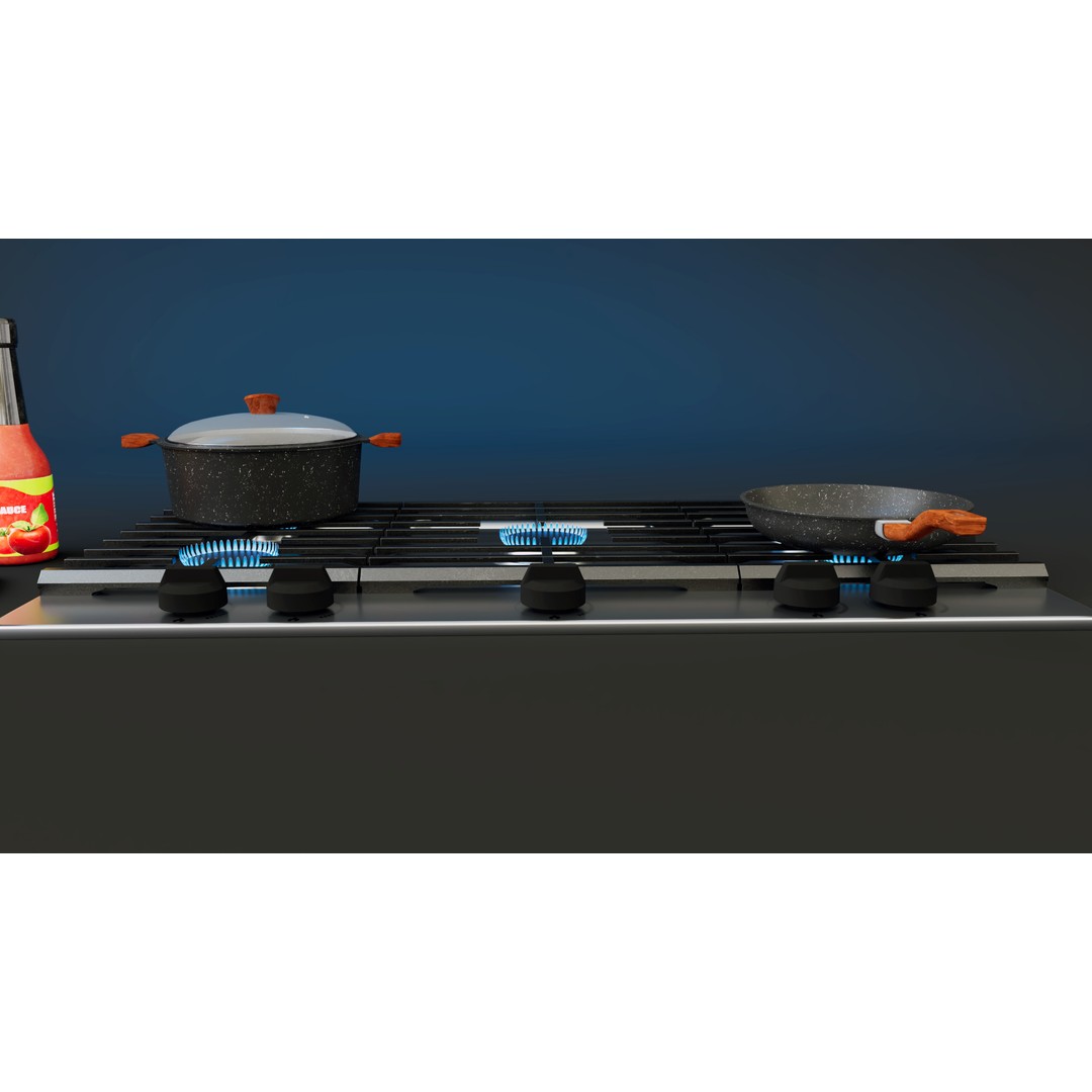 Gas Stove 3D Model – Low Poly PBR Asset, FBX Format - View 14