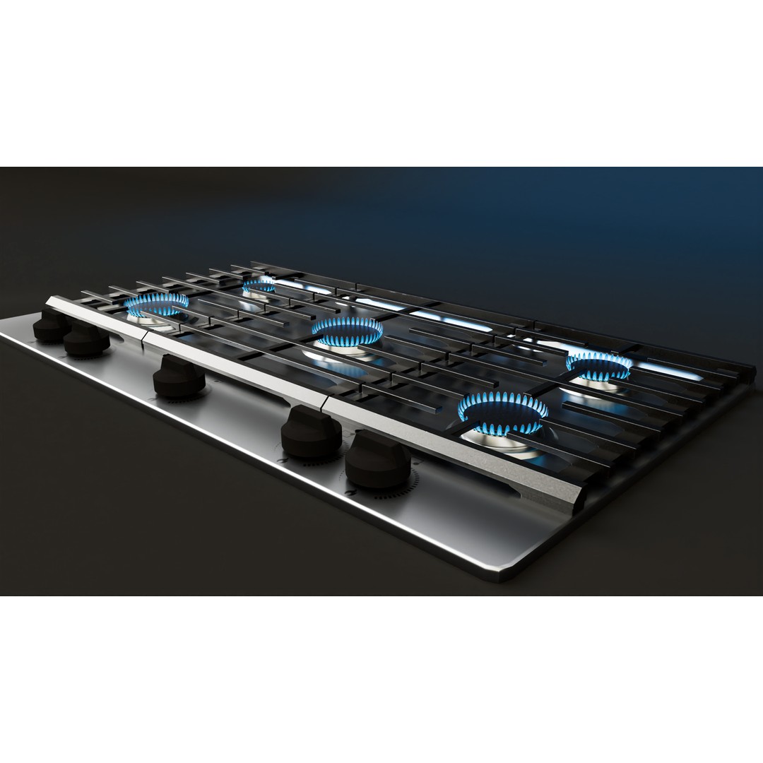 Gas Stove 3D Model – Low Poly PBR Asset, FBX Format - View 3