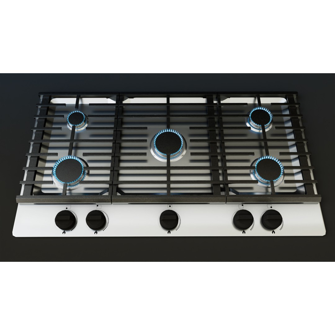 Gas Stove 3D Model – Low Poly PBR Asset, FBX Format - View 8