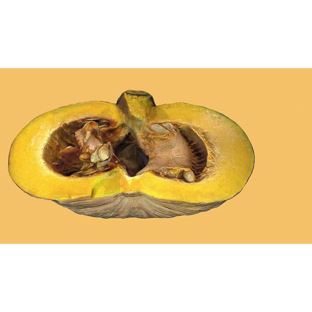 Realistic Pumpkin 3D Model – Low Poly PBR Vegetable, FBX, OBJ, Blender - View 10