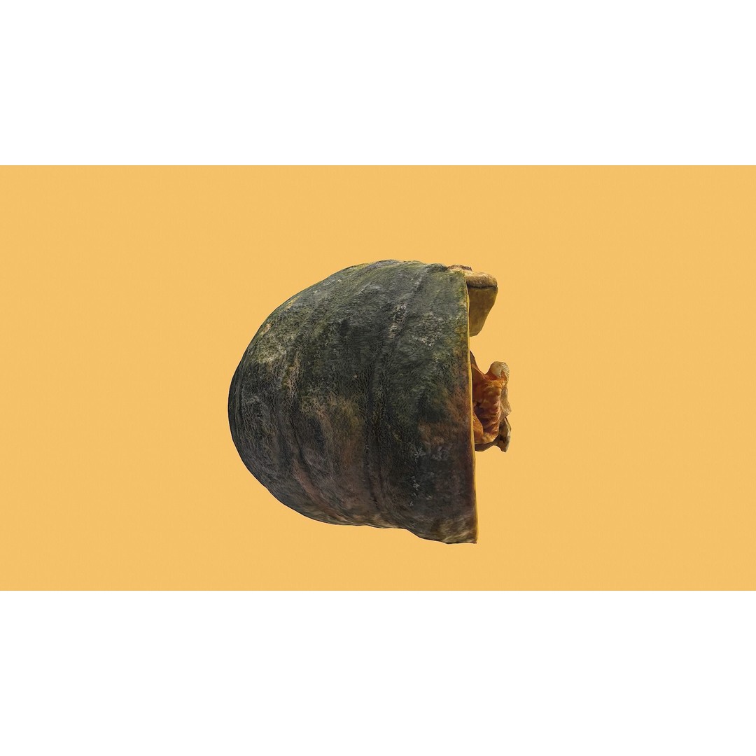 Realistic Pumpkin 3D Model – Low Poly PBR Vegetable, FBX, OBJ, Blender - View 5