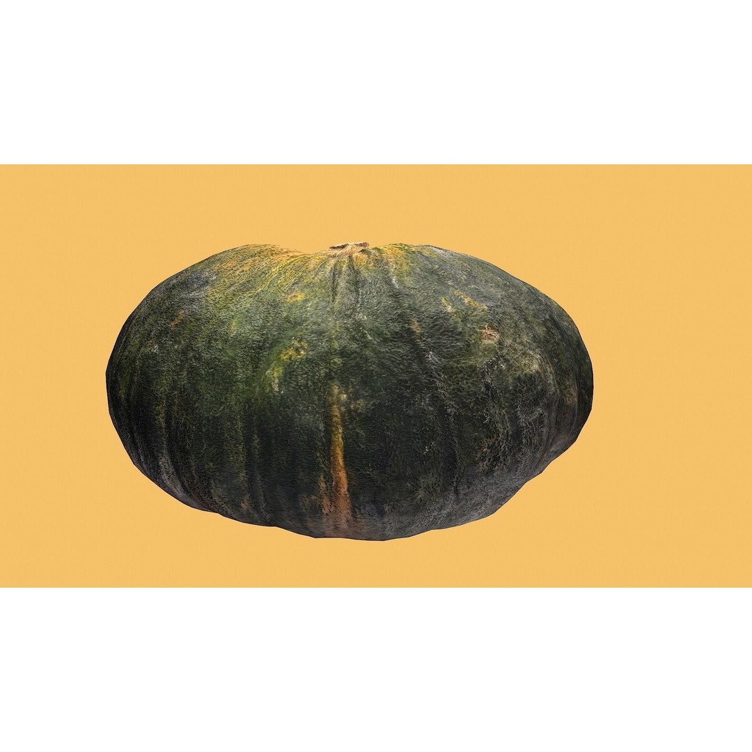 Realistic Pumpkin 3D Model – Low Poly PBR Vegetable, FBX, OBJ, Blender - View 6