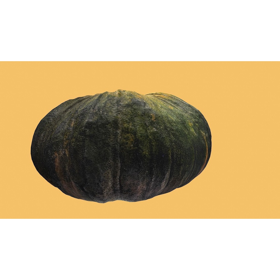 Realistic Pumpkin 3D Model – Low Poly PBR Vegetable, FBX, OBJ, Blender - View 7