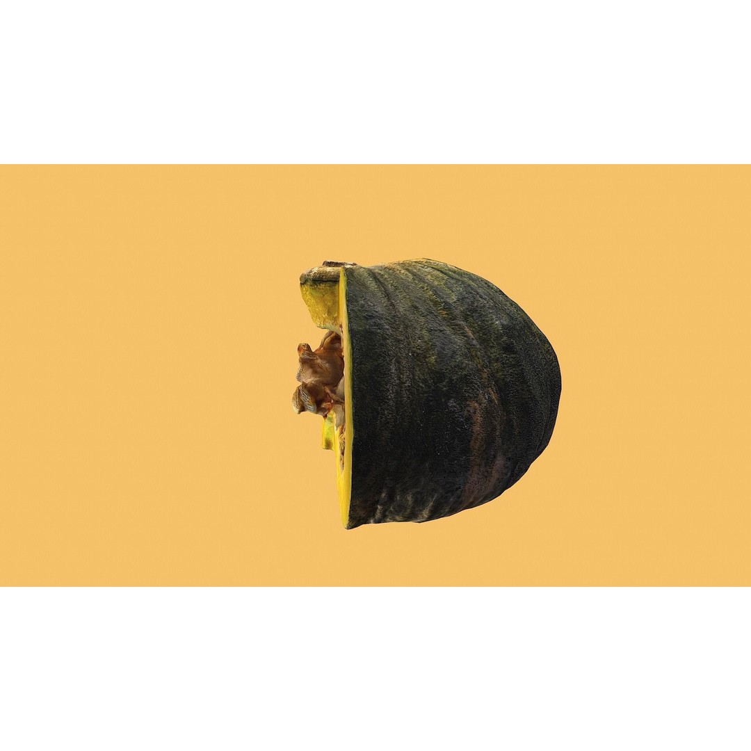 Realistic Pumpkin 3D Model – Low Poly PBR Vegetable, FBX, OBJ, Blender - View 8