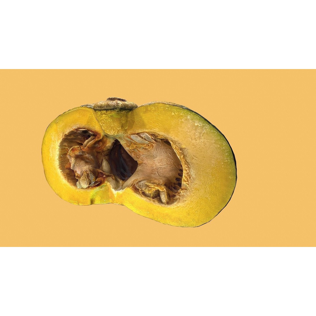 Realistic Pumpkin 3D Model – Low Poly PBR Vegetable, FBX, OBJ, Blender - View 9