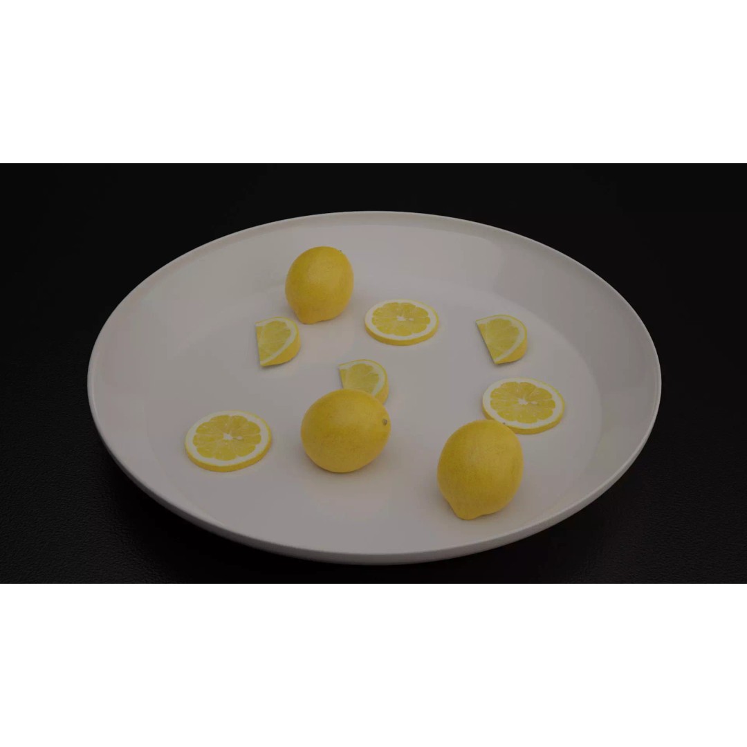 Lemon 3D Model – Photorealistic Low-Poly Game Asset, FBX - View 2