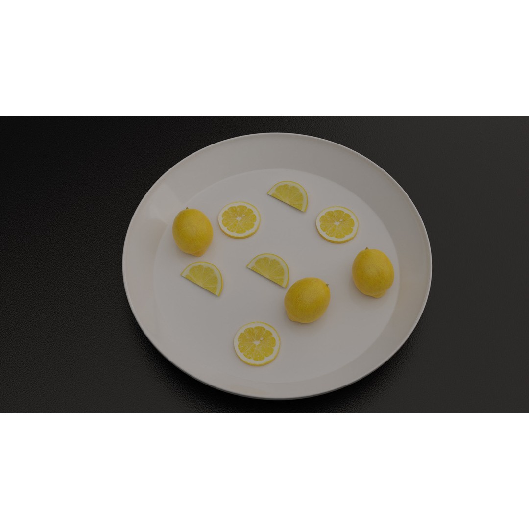 Lemon 3D Model – Photorealistic Low-Poly Game Asset, FBX - View 9