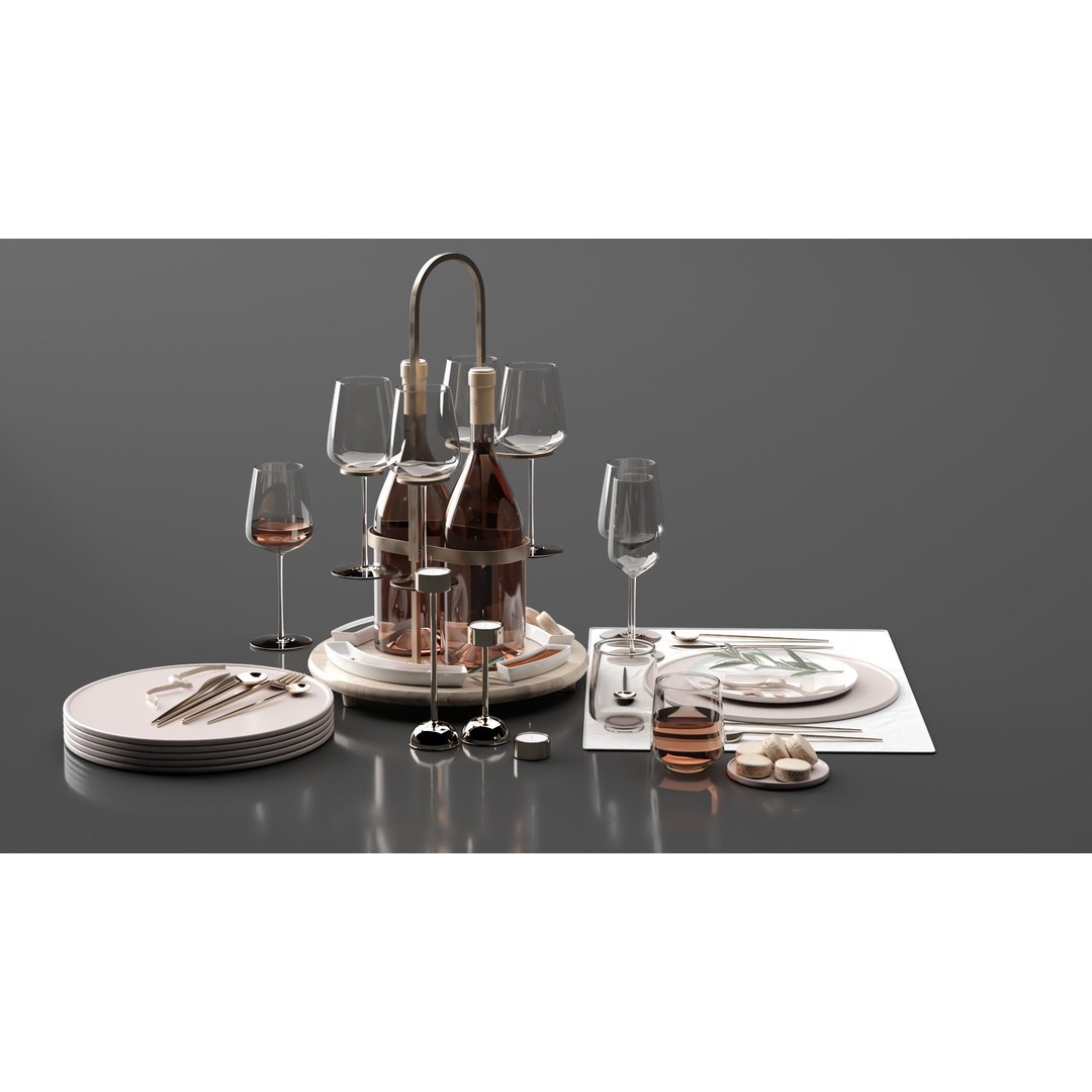 Drink Set 3D Model – Realistic Kitchen Beverage Scene, Corona Renderer - View 12
