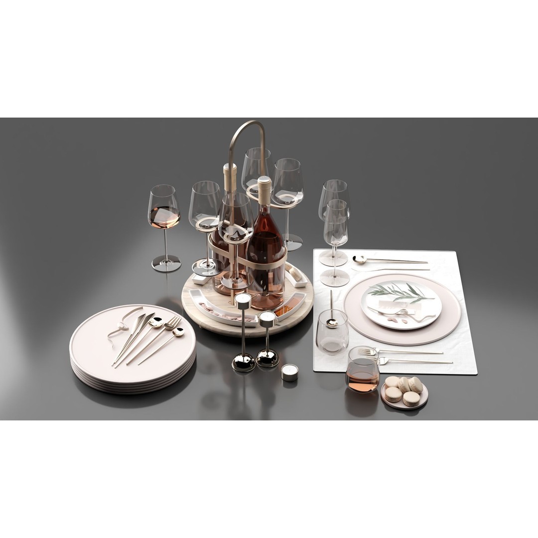 Drink Set 3D Model – Realistic Kitchen Beverage Scene, Corona Renderer - View 13
