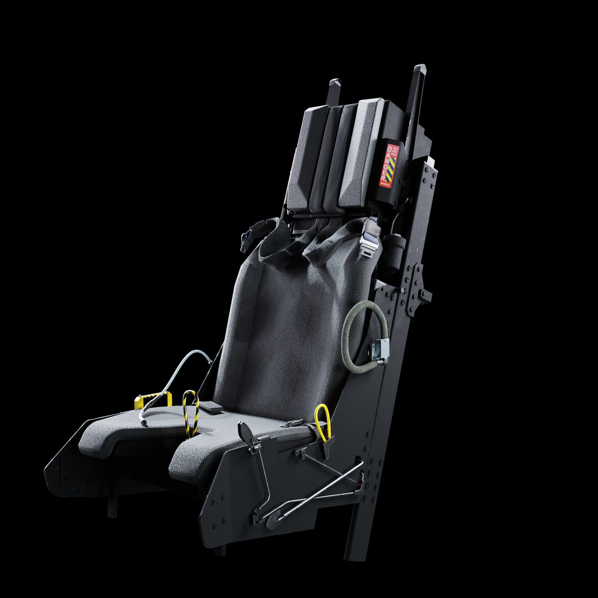 MK16 Ejection Seat - Low-Poly Game-Ready 3D Model - View 4