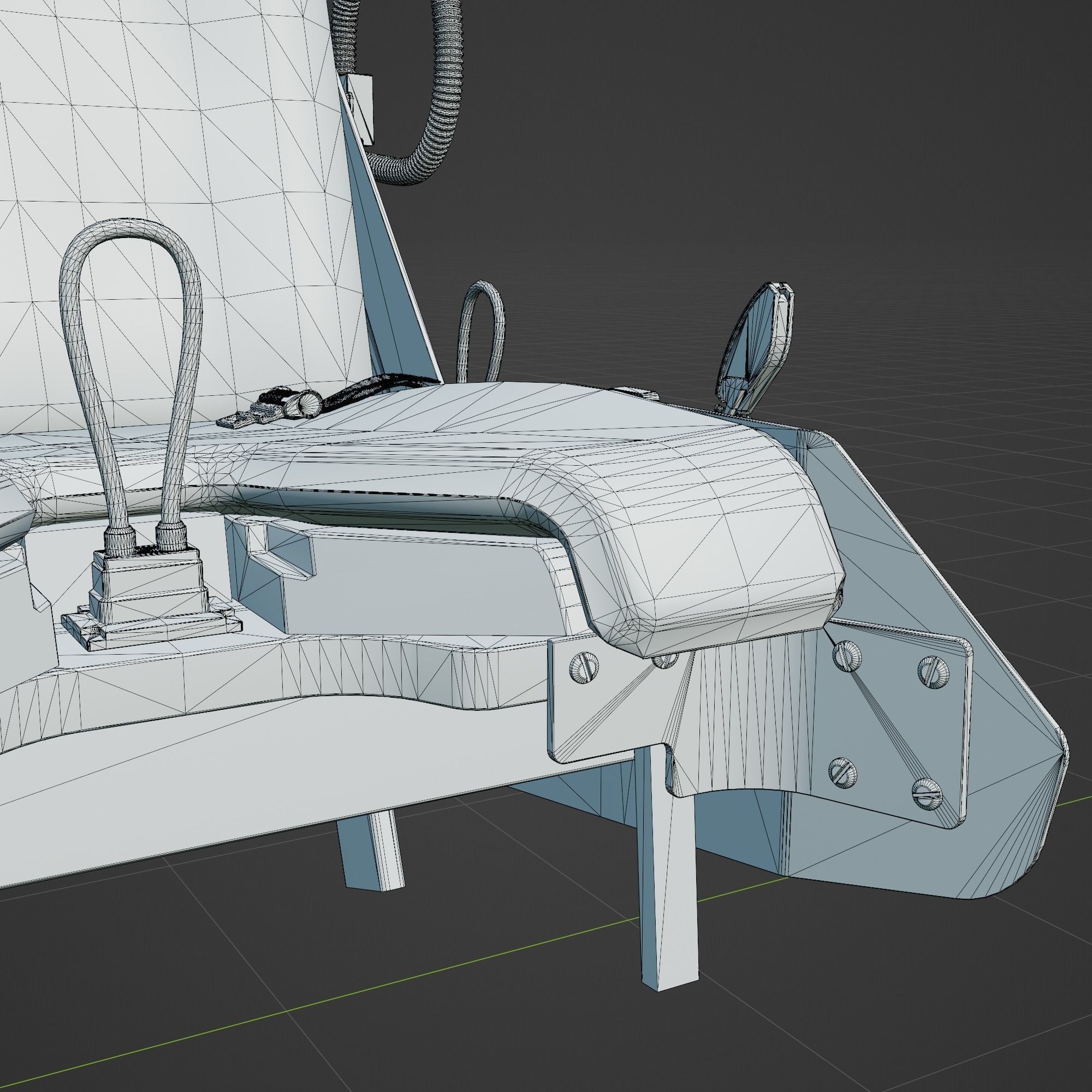 MK16 Ejection Seat - Low-Poly Game-Ready 3D Model - View 9