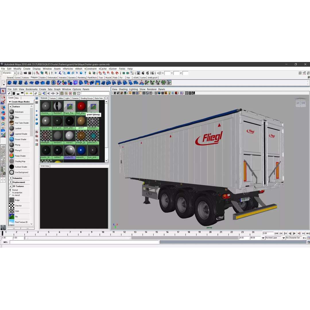Trailer Grain-Carrier 3D Model – High Poly Vehicle Asset, FBX, OBJ
