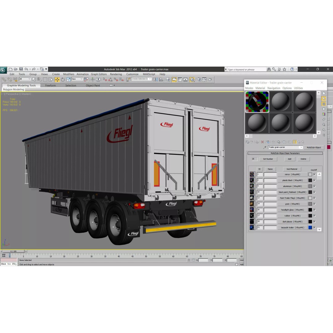 Trailer Grain-Carrier 3D Model – High Poly Vehicle Asset, FBX, OBJ - View 13