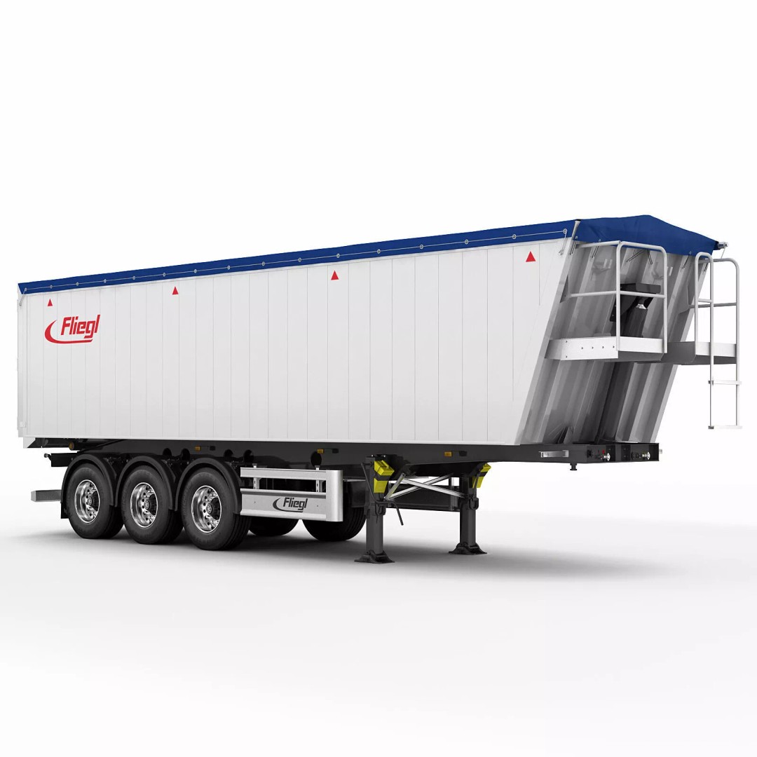 Trailer Grain-Carrier 3D Model – High Poly Vehicle Asset, FBX, OBJ - View 3