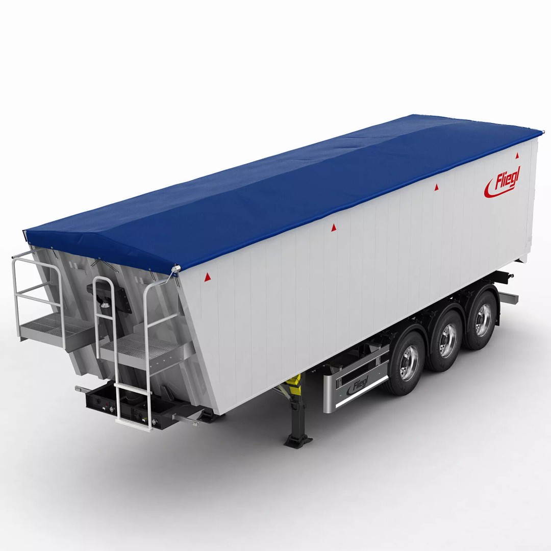 Trailer Grain-Carrier 3D Model – High Poly Vehicle Asset, FBX, OBJ - View 4