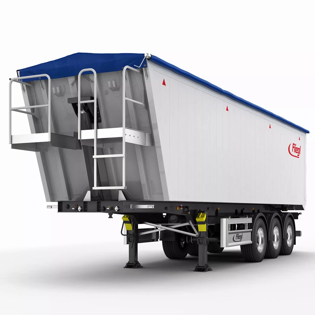 Trailer Grain-Carrier 3D Model – High Poly Vehicle Asset, FBX, OBJ - View 7