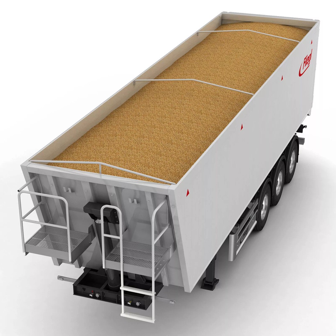 Trailer Grain-Carrier 3D Model – High Poly Vehicle Asset, FBX, OBJ - View 9