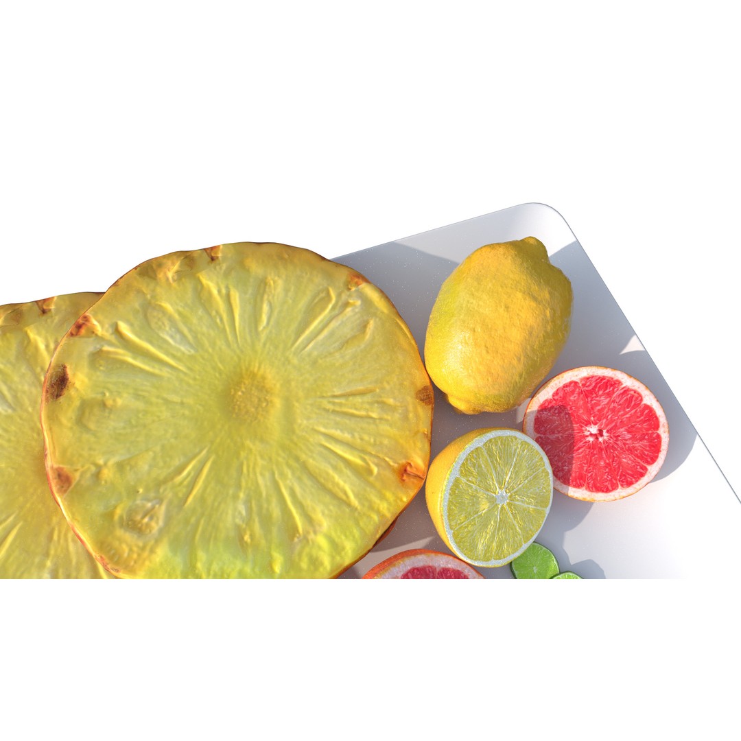 Citrus Slice 3D Model – Low Poly Fruit Collection, PBR Textures - View 10
