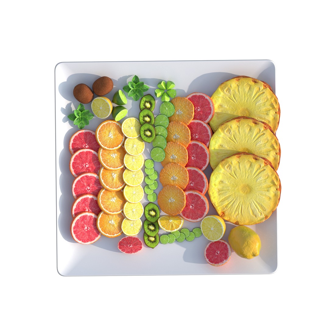 Citrus Slice 3D Model – Low Poly Fruit Collection, PBR Textures - View 11