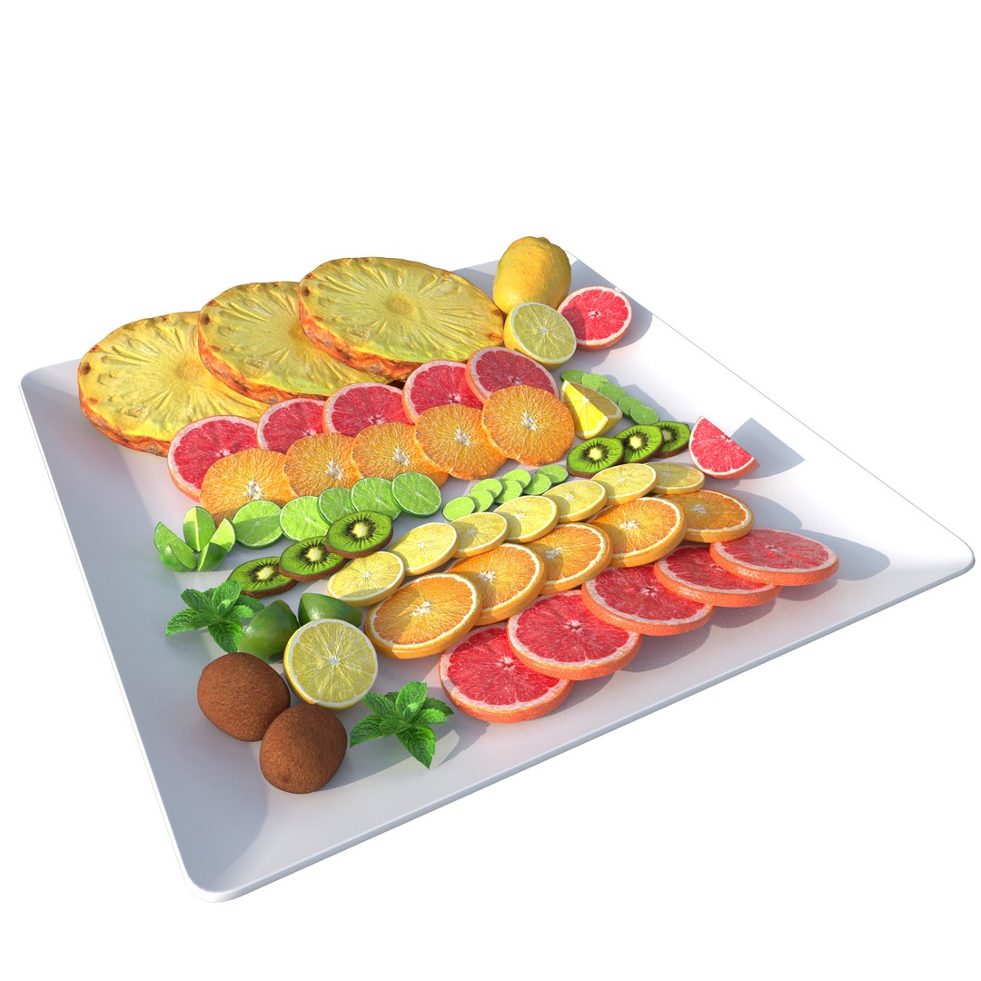 Citrus Slice 3D Model – Low Poly Fruit Collection, PBR Textures - View 13