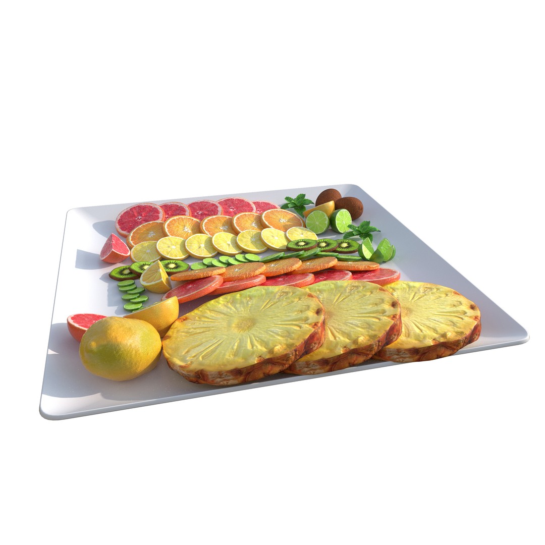 Citrus Slice 3D Model – Low Poly Fruit Collection, PBR Textures - View 14