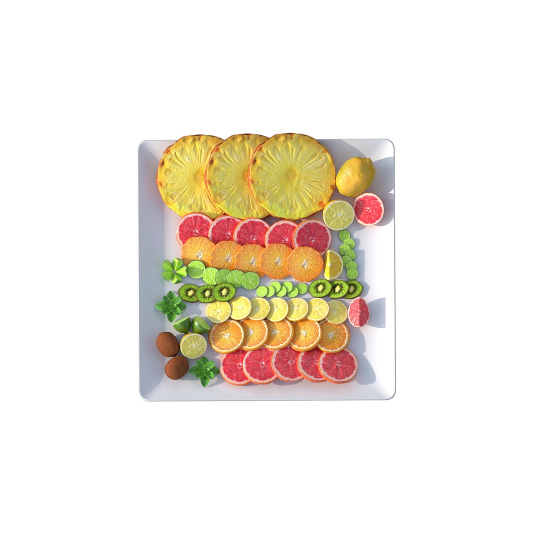 Citrus Slice 3D Model – Low Poly Fruit Collection, PBR Textures - View 15